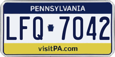 PA license plate LFQ7042