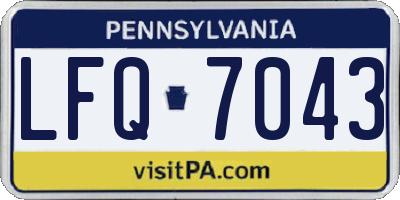 PA license plate LFQ7043