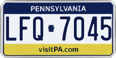 PA license plate LFQ7045