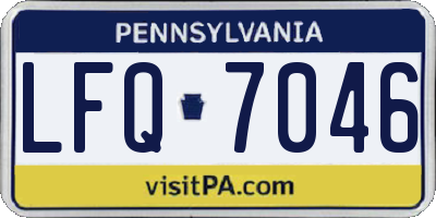 PA license plate LFQ7046