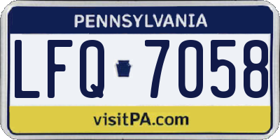 PA license plate LFQ7058