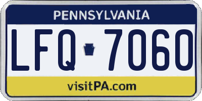 PA license plate LFQ7060