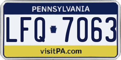 PA license plate LFQ7063