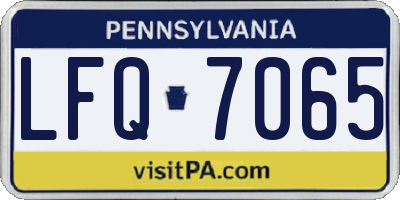 PA license plate LFQ7065