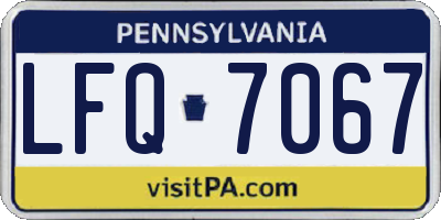 PA license plate LFQ7067
