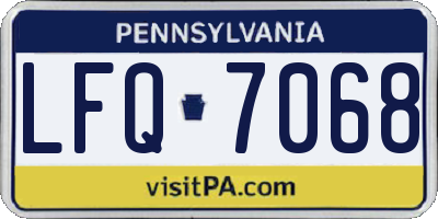 PA license plate LFQ7068