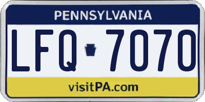 PA license plate LFQ7070