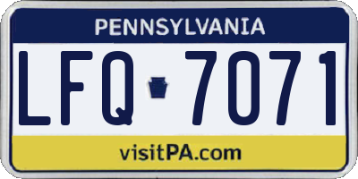 PA license plate LFQ7071