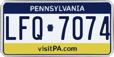 PA license plate LFQ7074