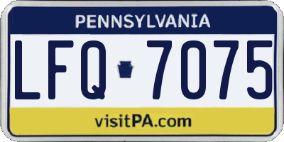 PA license plate LFQ7075