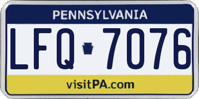 PA license plate LFQ7076