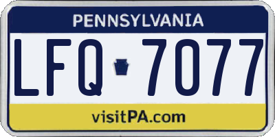 PA license plate LFQ7077