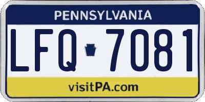 PA license plate LFQ7081