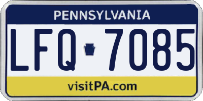PA license plate LFQ7085