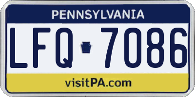 PA license plate LFQ7086