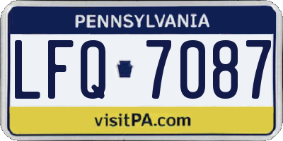 PA license plate LFQ7087