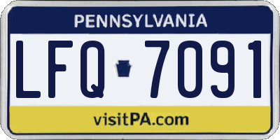 PA license plate LFQ7091