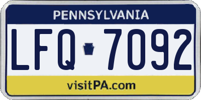 PA license plate LFQ7092