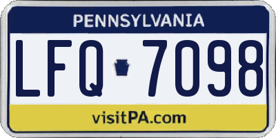 PA license plate LFQ7098