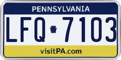 PA license plate LFQ7103