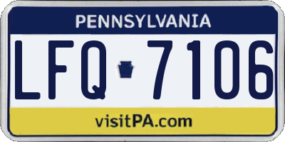 PA license plate LFQ7106