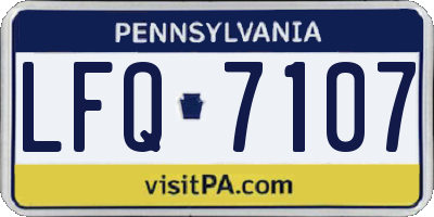 PA license plate LFQ7107