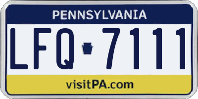 PA license plate LFQ7111