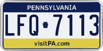 PA license plate LFQ7113