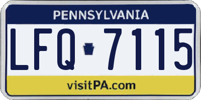 PA license plate LFQ7115