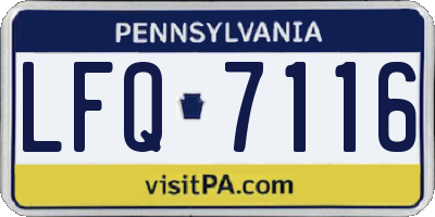 PA license plate LFQ7116