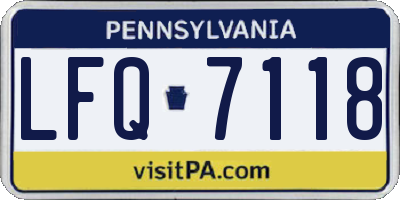 PA license plate LFQ7118