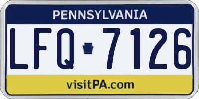 PA license plate LFQ7126