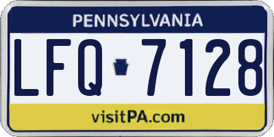 PA license plate LFQ7128