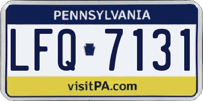 PA license plate LFQ7131