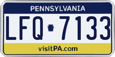 PA license plate LFQ7133