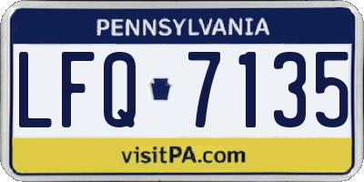 PA license plate LFQ7135