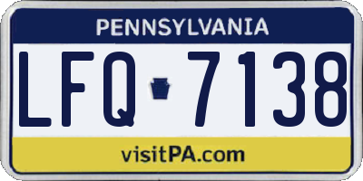 PA license plate LFQ7138