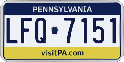 PA license plate LFQ7151