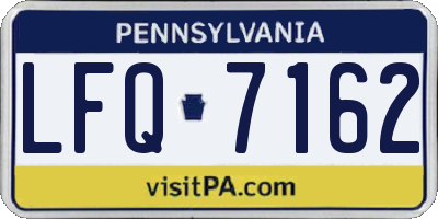PA license plate LFQ7162