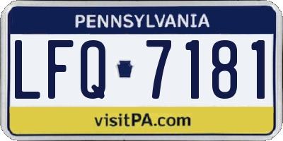 PA license plate LFQ7181