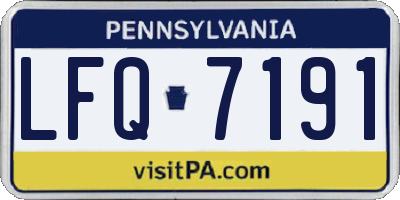 PA license plate LFQ7191