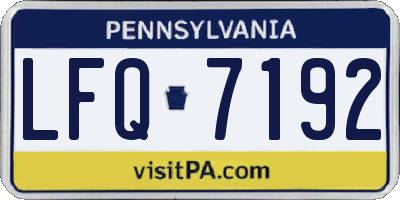 PA license plate LFQ7192