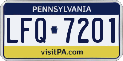 PA license plate LFQ7201