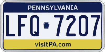 PA license plate LFQ7207