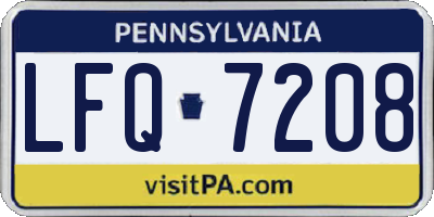 PA license plate LFQ7208