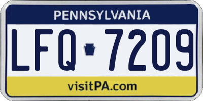 PA license plate LFQ7209