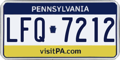 PA license plate LFQ7212