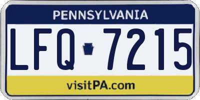 PA license plate LFQ7215