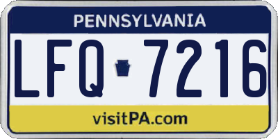 PA license plate LFQ7216