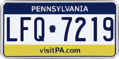 PA license plate LFQ7219